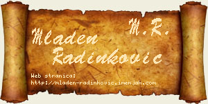 Mladen Radinković vizit kartica